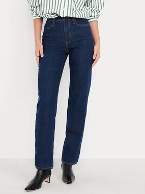 High Rise Relaxed Straight Leg Jeans - Old Navy Size 6